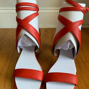 Ann Taylor Wedge Strappy Sandals Size 8